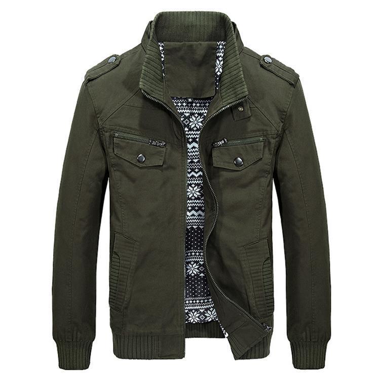 Stylish slim fit casual military jacket for men