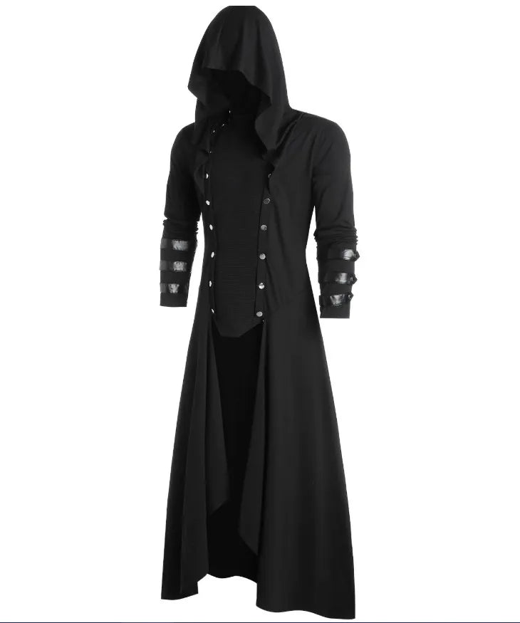 Men's gothic medieval retro edgy hooded costume jacket