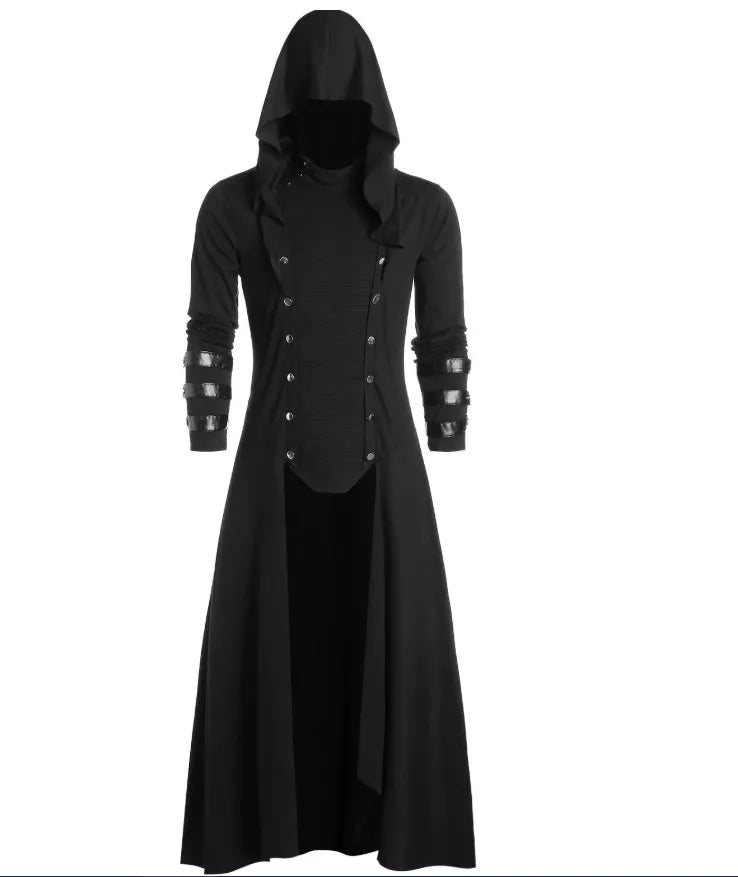 Men's gothic medieval retro edgy hooded costume jacket