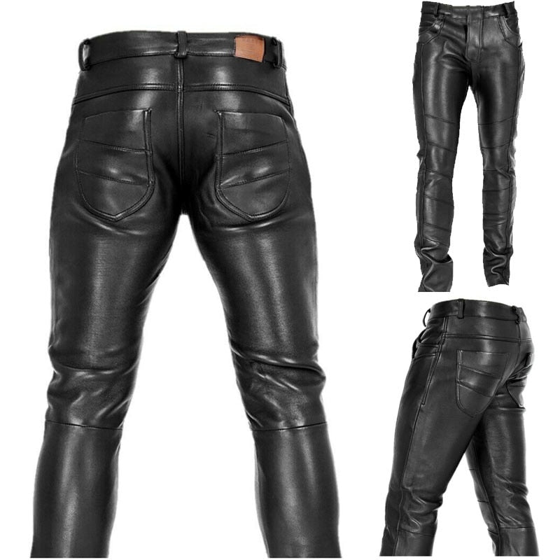 Men's high waist slim cone shape punk pants