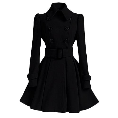 Women's gothic witch double-breasted coat with belt