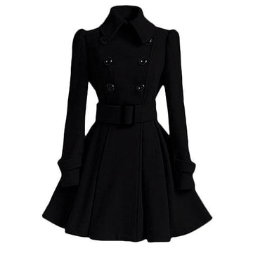 Women's gothic witch double-breasted coat with belt