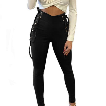 Wide-leg high waist women's casual sports pants with wrinkled design